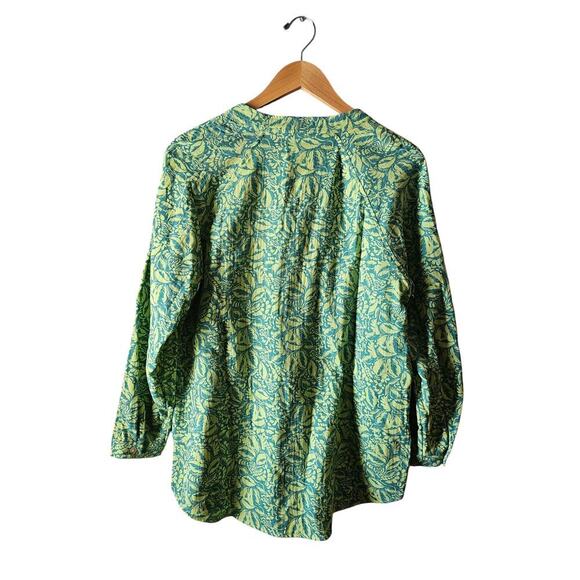 Soft Surroundings Jodi cotton gauze tunic with pockets medium green teal new - Picture 2 of 9